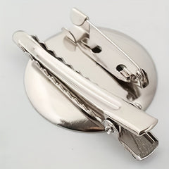 Plaid Pattern Faux Pearl Bowknot Duck Billed Clip Clothing Decoration