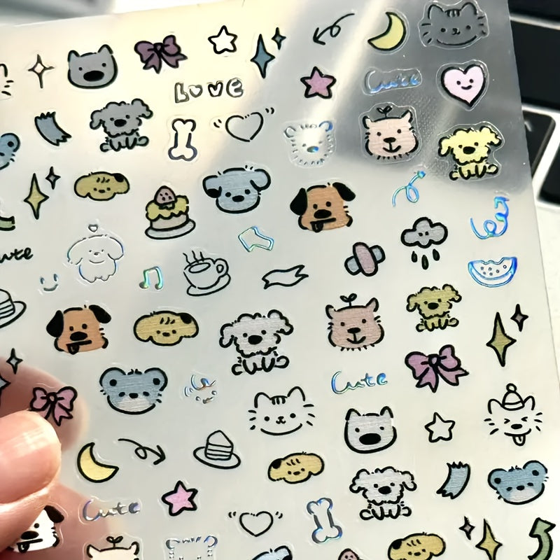 Cartoon Adhesive Stickers Variety Pack for Laptop Desk Pen Decoration