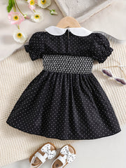 Polka Dot Puff Sleeve Dress for Girls