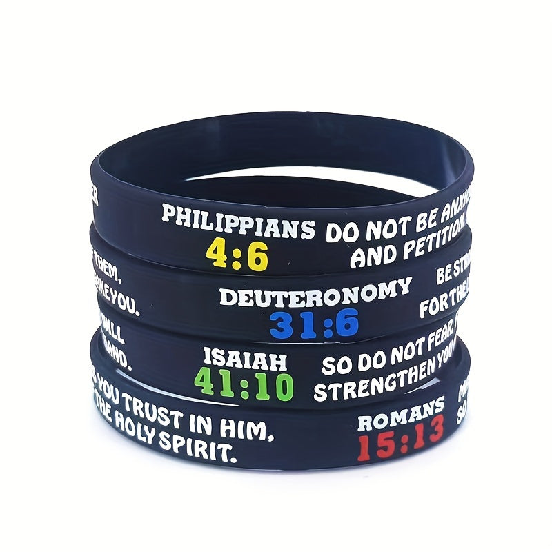 4pcs Greek Quotes Silicone Bracelet
