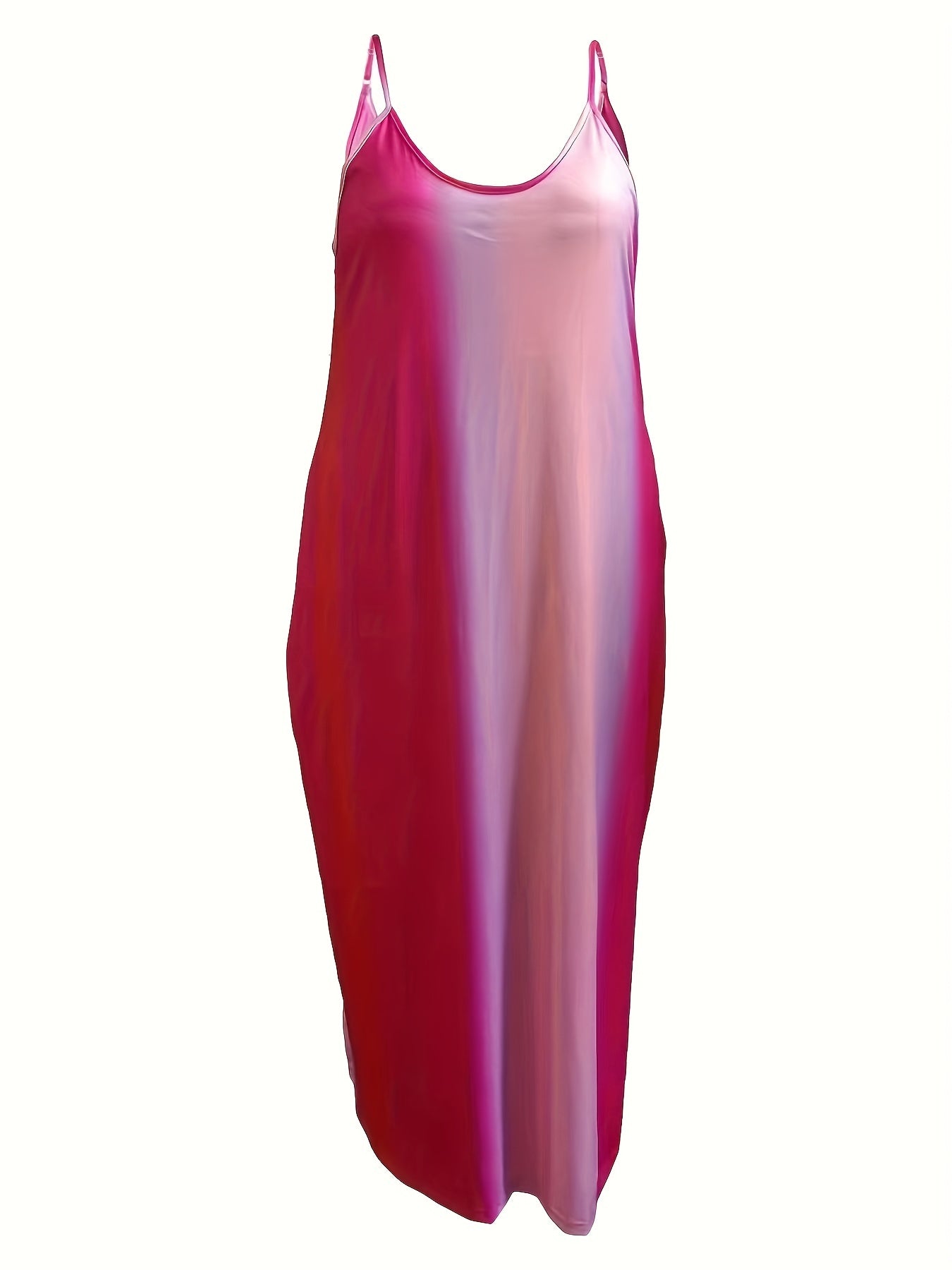  Tie Dye V Neck Loose Cami Maxi Dress Women's Plus