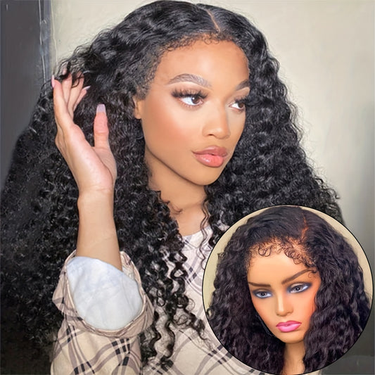 Kinky Curly Edges Hairline 13x4 Lace Front Wigs
