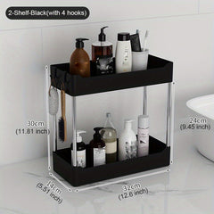 Countertop Bathroom Shelf Slim Storage Rack - White