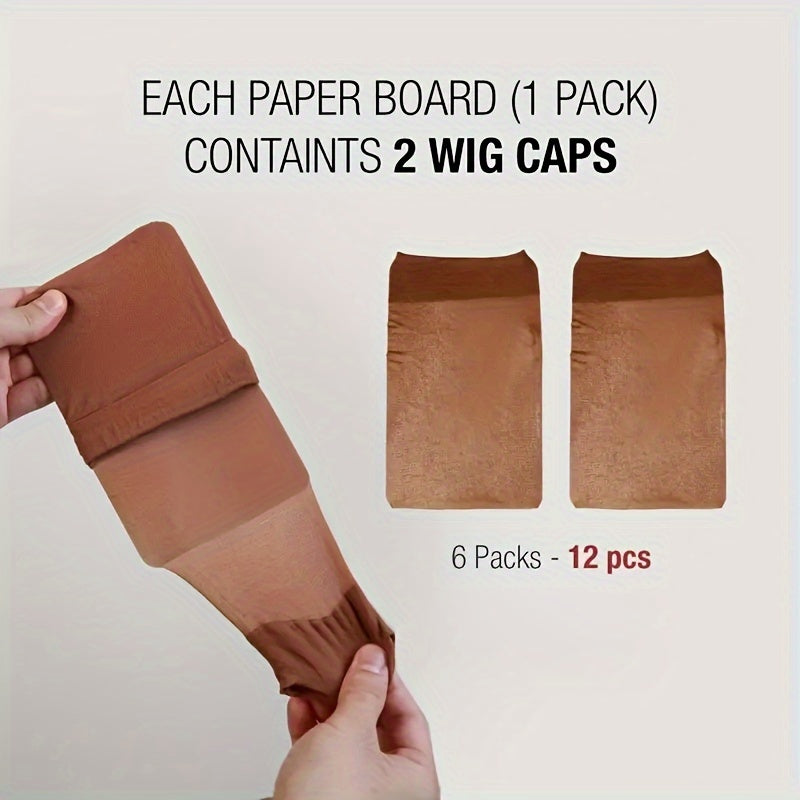 12 Pcs Nylon Wig Caps For Making Wig - Stretchy Stocking Wig Caps