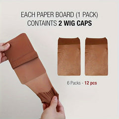 12 Pcs Nylon Wig Caps For Making Wig - Stretchy Stocking Wig Caps