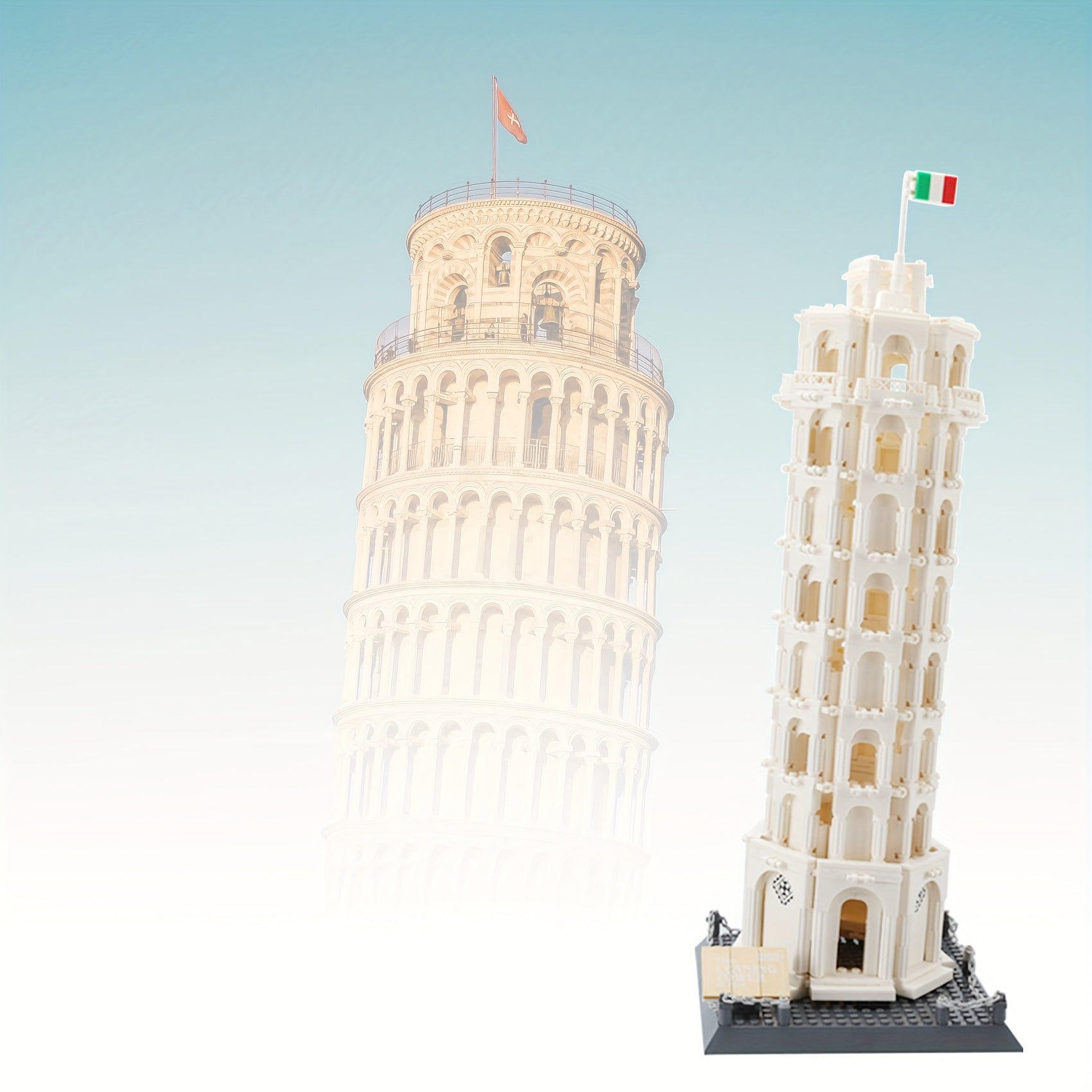 Leaning Tower of Pisa Building Block Model Roman Style Brick Sets