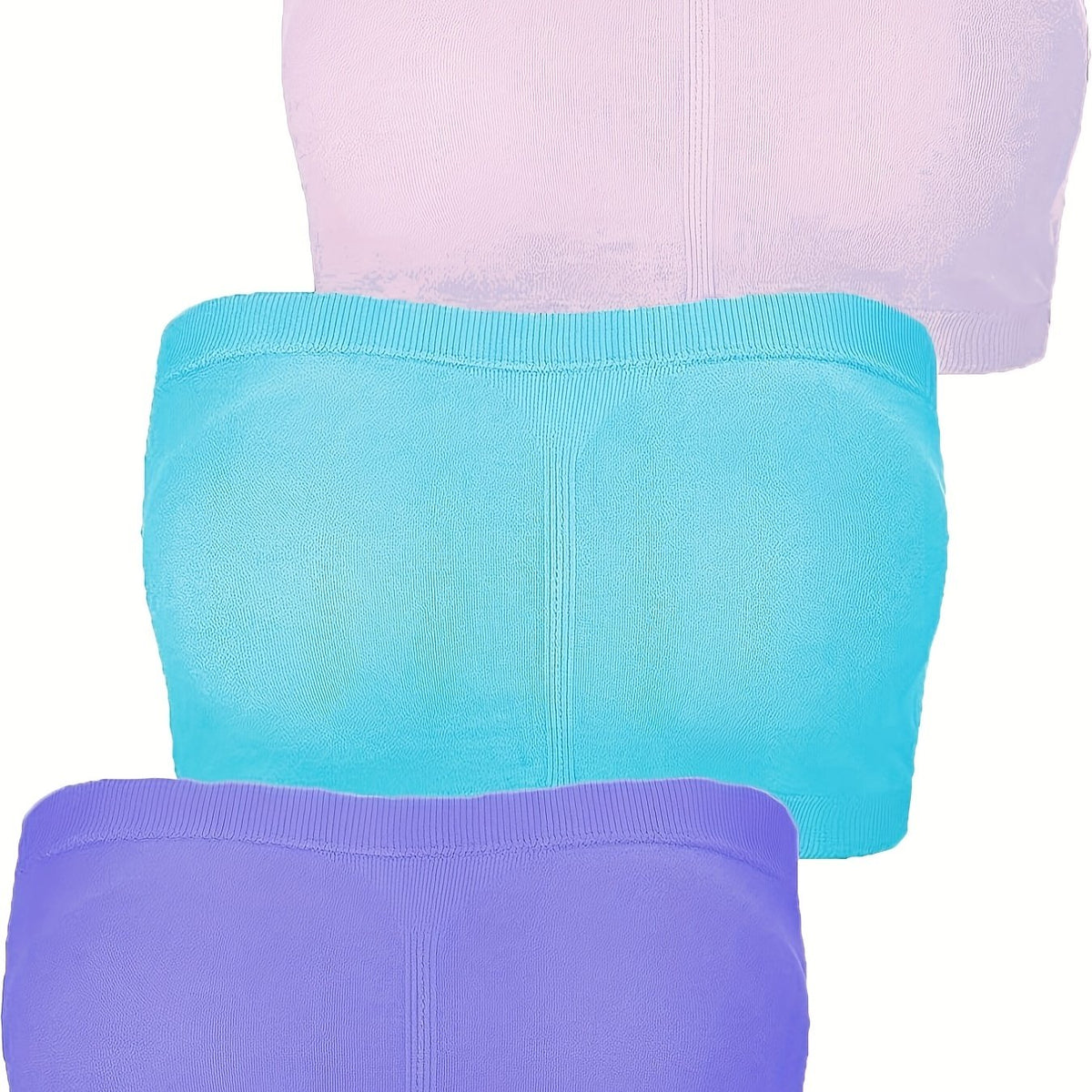 3 Pack Plus Size Seamless Tube Bra Set Women's Plus Medium Stretch Bra Set