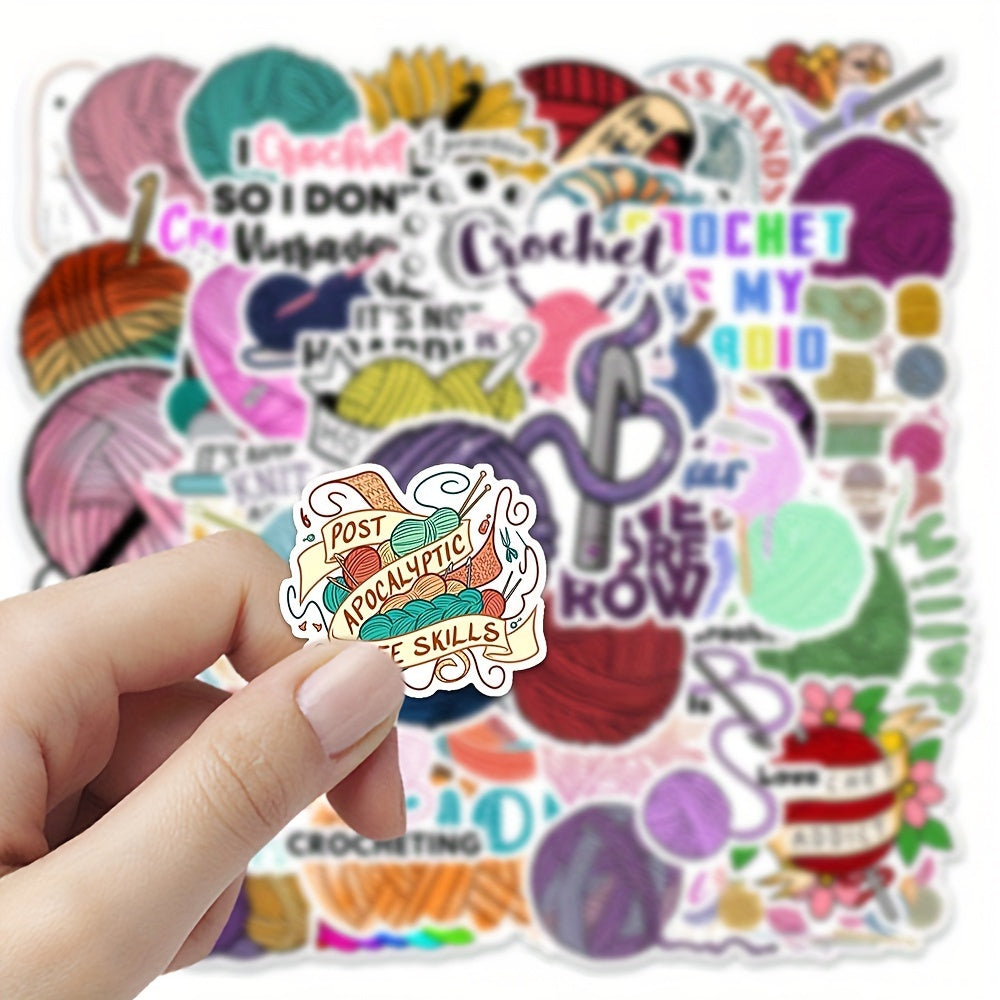 54pcs Crochet PVC Graffiti Sticker Packs for Water Cup Skateboard Notebook