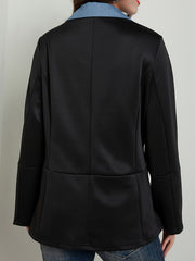  Colorblock Long Sleeve Button Up Blazer