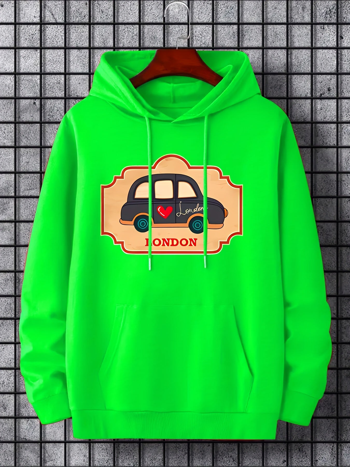 'London' Print Hoodie Hoodies For Men Men s Casual Pullover Hooded Sweatshirt