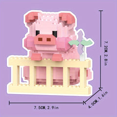 Animal Building Blocks Pig Model Assembled Building Block Toys