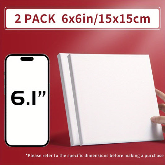 2 Pack Blank Art Canvases with Various Sizes, Primed Supplies for Acrylic Paint