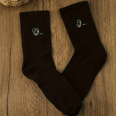 3 Pairs Heart Pattern Socks Mid Tube Stockings Women's Hosiery