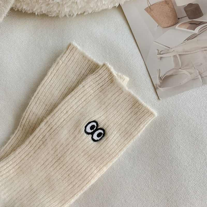 3 Pairs Cartoon Pattern Warm Socks Women's Stockings
