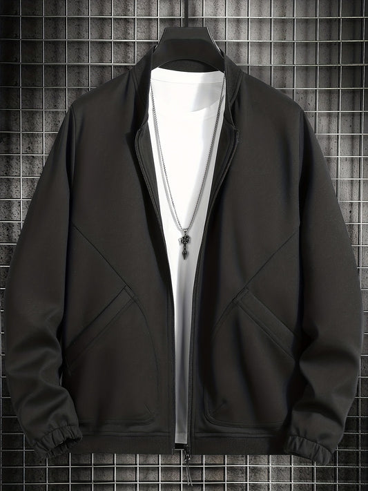 Men's Solid Sport Baseball Jacket Casual Coat Spring Autumn