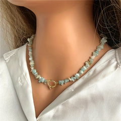Bohemian Gem Gravel Healing Necklace for Women