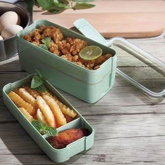 3-in-1 Bento Box Set Microwave Dishwasher Safe Lunch Box Utensils School Travel