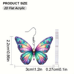 Butterfly Acrylic Earrings - Multicolor Lightweight Hypoallergenic