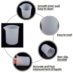 6 Pcs 100mL Silicone Measuring Cups for Epoxy Resin Jewelry Making DIY Glue Tool