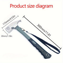 Heavy Duty Camping Hammer with Stake Remover & Holding Strap
