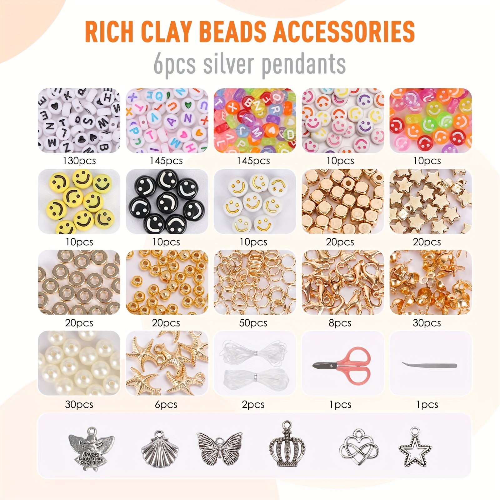 5000pcs Clay Beads Necklace Bracelet Making Kit DIY Jewelry Supplies