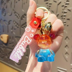 Cartoon Gradient Bear Keychain Bag Pendant Couples Gift