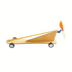 DIY Wooden Rubber Wind Turbine Kit Educational Science Project for Kids