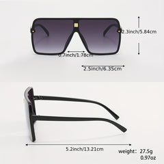 Y2K Oversized Square Sunglasses Gradient Lens Rivet Decor Glasses UV400