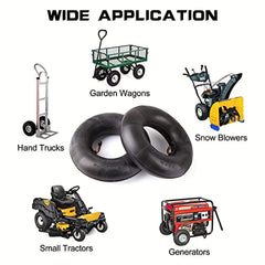2-Piece Set of 10x4.10/3.50-4 Air Chamber Tires for Garden Carts & Lawn Mowers