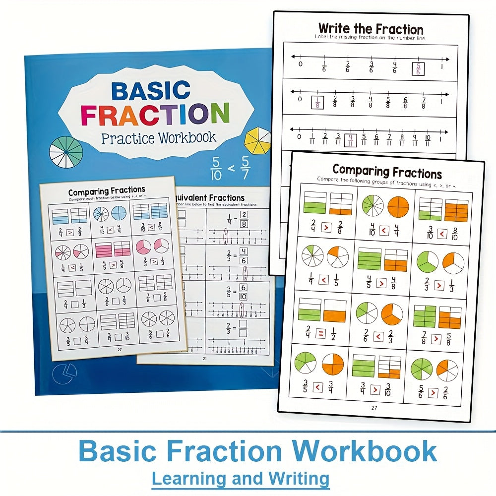 LACHILLY'S Fraction Learning & Practice Workbook 3-4 Math