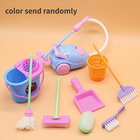 9pcs Cleaning Tools Set Dollhouse Furniture Toys for Pretend Play