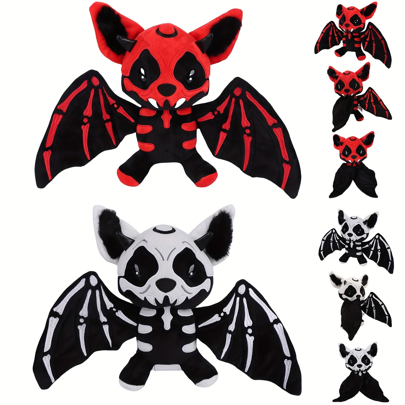 11in Skeleton Halloween Bat Plush Toy Soft Stuffed Animal Doll