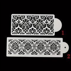 2pcs Cake Stencil Decorating Mold Templates Flower Baking Mesh Stencil