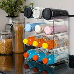 Clear Stackable Water Bottle Organizer - 4 Layers