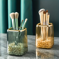 Vintage Stripe Makeup Brush Holder Organizer