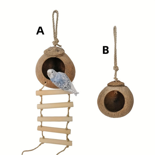 Coconut Shell Bird Nest With Ladder