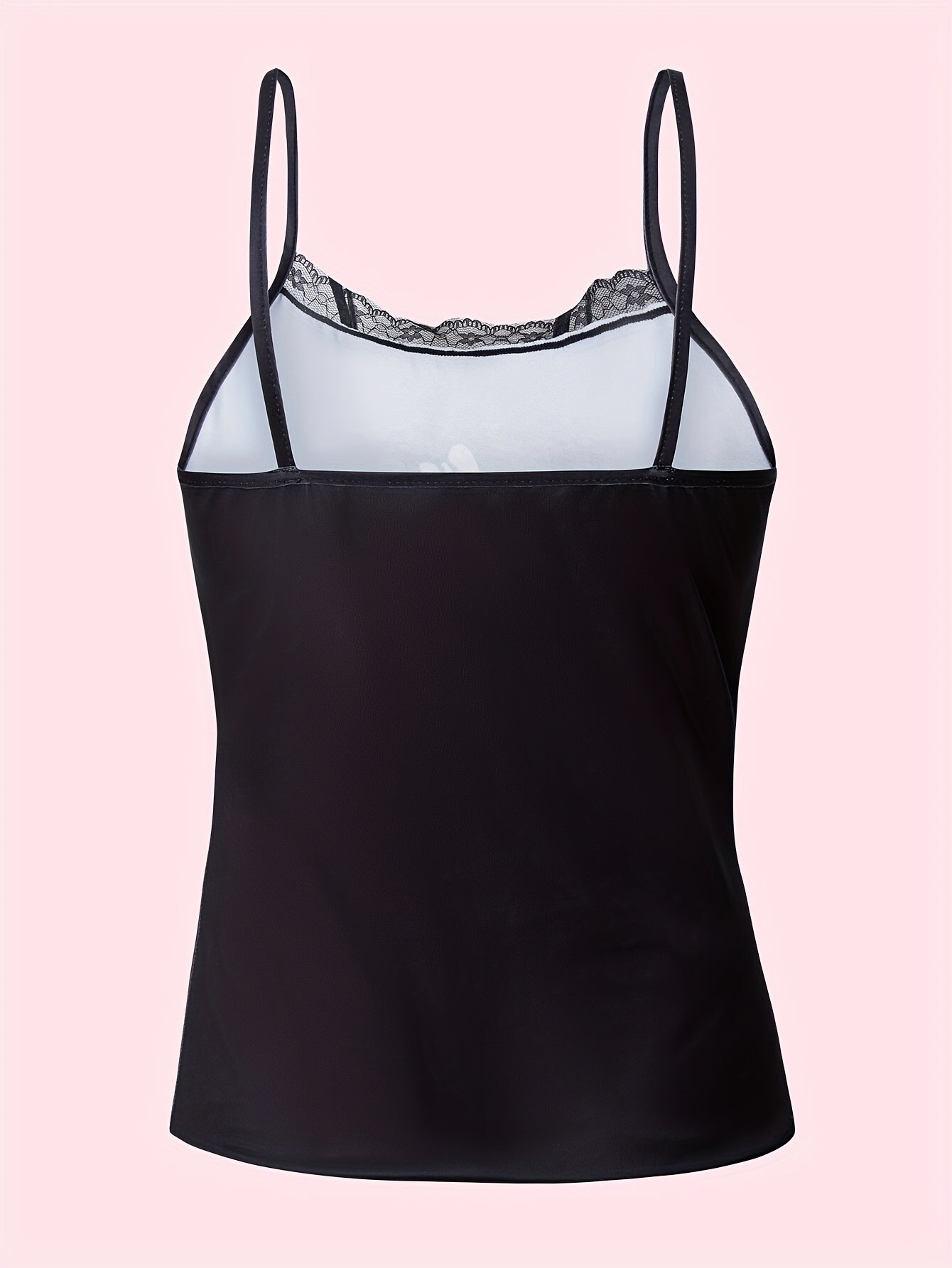 Skull Pattern Cami Top Halloween Lace Crew Neck Lingerie