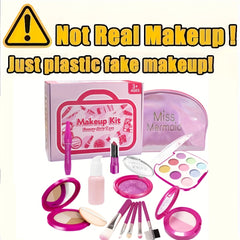 14pcs Kids Girls Makeup Set with Bag Brushes Props for Age 3 Halloween G