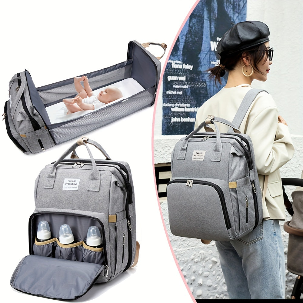 Lightweight Portable Folding Crib Bed Baby Backpack Mommy Bag