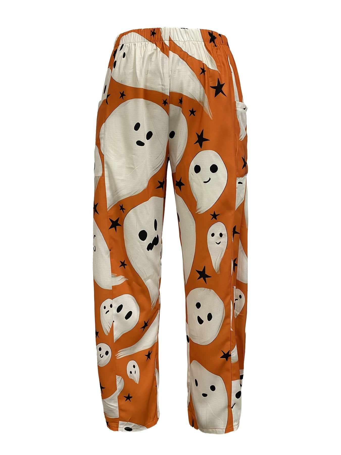 Women's Plus Ghost Print High Rise Wide Leg Pants