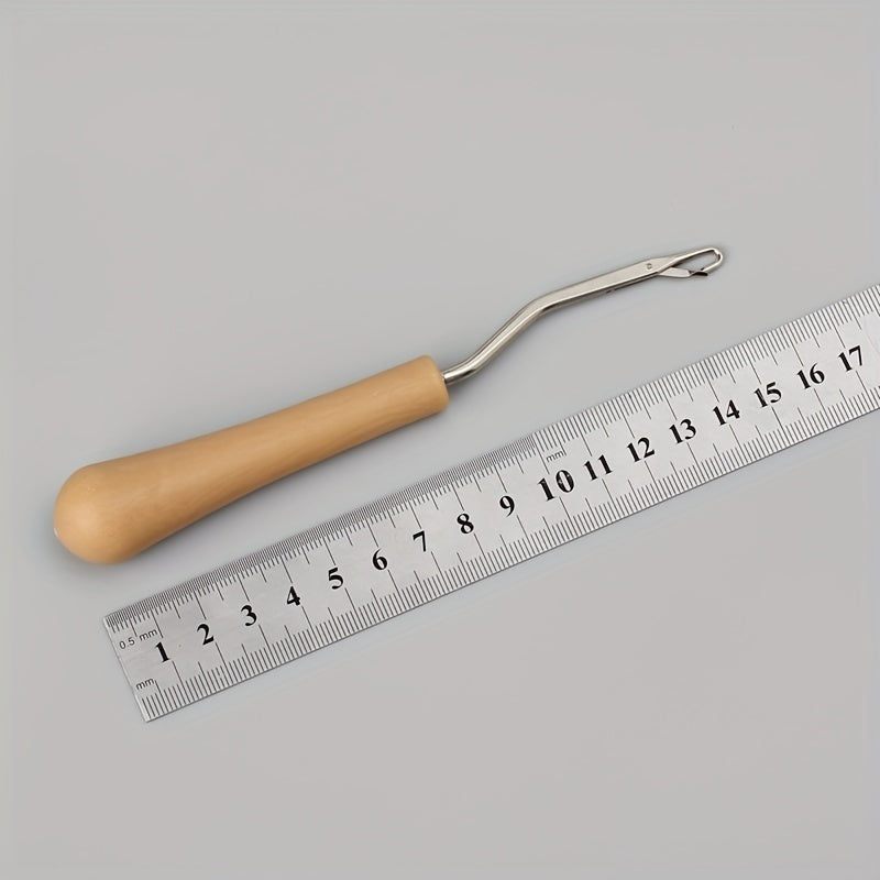 DIY Woven Tool Curved Handle Crochet Hook Latch Carpet Repair Sealing Plastic