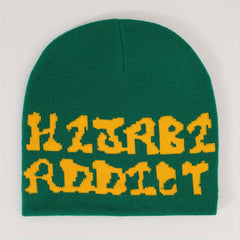 Y2K Hip Hop Letter Jacquard Beanie Warm Knit Hat