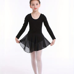 Girls Compression Ballet Suit with Chiffon Skirt