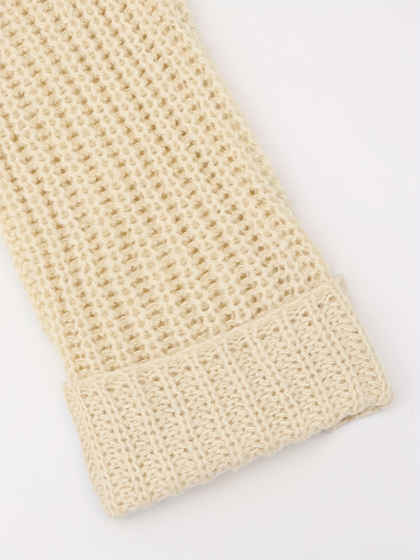  Solid Open Front Sweater Cardigan With Pockets