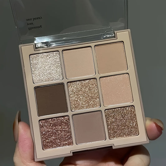 9 Shade Eyeshadow Palette in Brown Nude Multicolor Tones