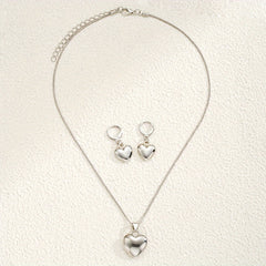 Vacation Heart Jewelry Set for Women - Necklace & Earrings