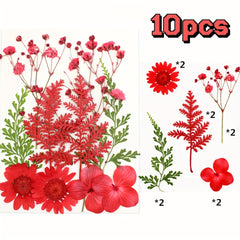 10pcs Embossed Dried Flower Craft Supplies DIY Thanksgiving Stickers