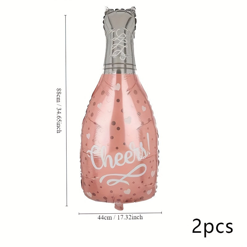 2pcs Rose Golden Wine Bottles Balloons Party Decor