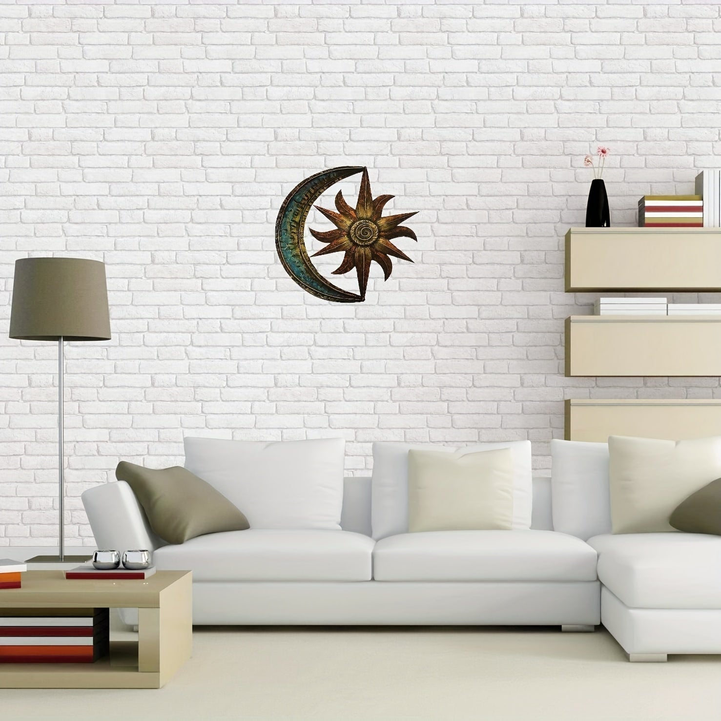 Metal Sun Moon Wall Decor Outdoor Sun Wall Art Garden Decor