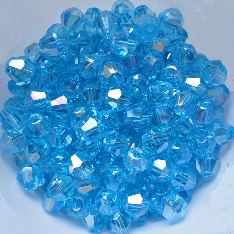 4mm Double Cone Crystal Rhombus Glass Beads DIY Beaded Bracelet Necklace